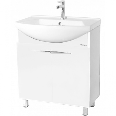 Тумба c раковиной Bellezza Глория Гласс 75 Белая