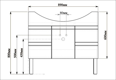Тумба с раковиной SanVit Эдем Lux 90 с фактурой под дерево Акация светлая