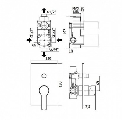 Смеситель для душа Paffoni Red RED015CR Хром