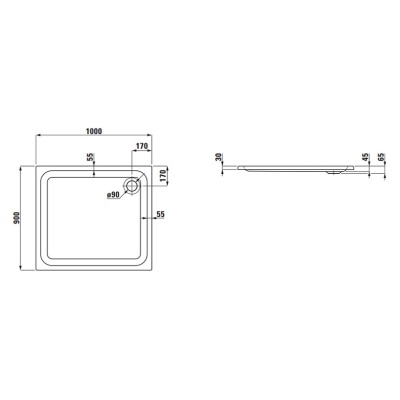 Акриловый поддон для душа Laufen Solutions 100x90 Белый