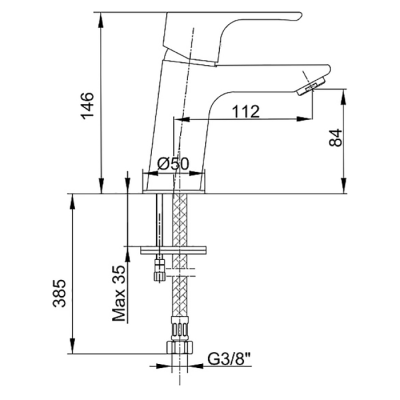 Смеситель для раковины E.C.A. Niobe 102188053 Хром