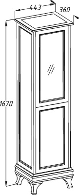 Шкаф пенал Opadiris Борджи 45 R Z0000003720 с бельевой корзиной Светлый орех