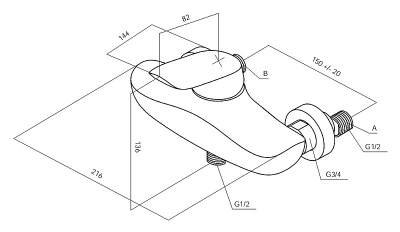 Смеситель для душа AM.PM Bliss L F5320064 Хром
