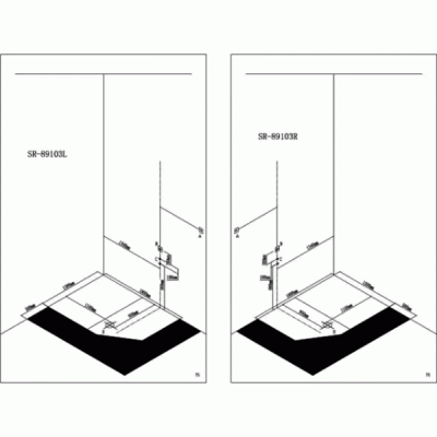 Душевая кабина Orans SR-89103S L black 180x130 с сауной профиль Черный стекло прозрачное