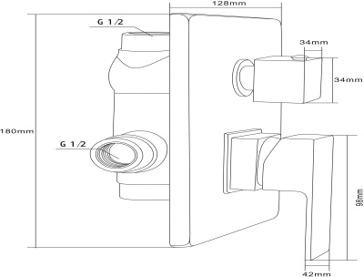 Смеситель для душа Swedbe Platta 5515 Хром