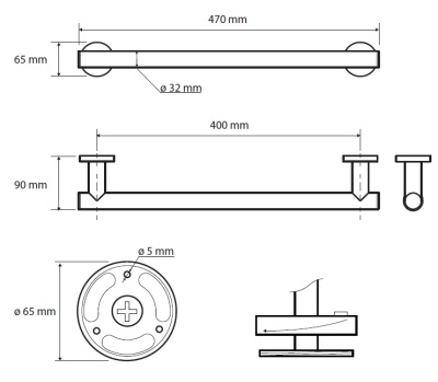Поручень Bemeta Dark 104307770 Черный матовый