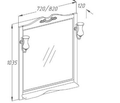 Зеркало Opadiris Тибет 70 Z0000004706 Орех антикварный