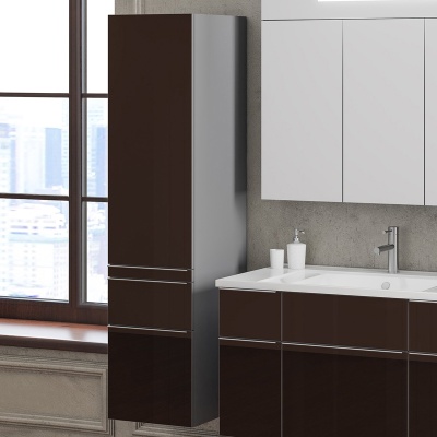 Шкаф пенал Opadiris Кристалл 30 L Z0000011073 подвесной Коричневый/Титан