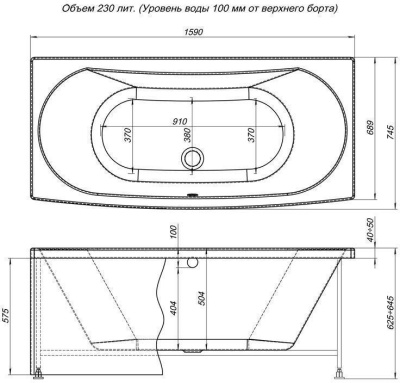 Акриловая ванна Aquanet Izabella 160x75 203985 без гидромассажа