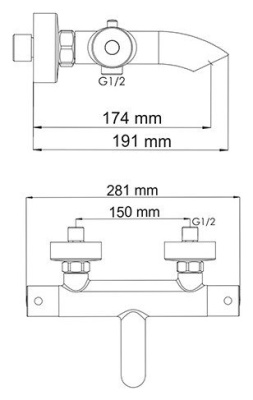 Смеситель для ванны WasserKRAFT Berkel Thermo 4811 с термостатом Хром