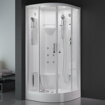 Душевая кабина SSWW BU106A 95х95 с баней профиль Белый задняя стенка Белая