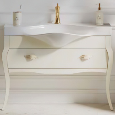 Тумба под раковину Aqwella Clarberg Borgia 115 BOR0111BG Слоновая кость Патина золото