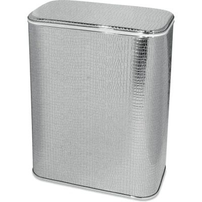 Корзина для белья Cameya Крокодил HKR-B большая Серебрянная, кант хром