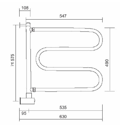 Полотенцесушитель Margaroli Vento 500 BOX Хром