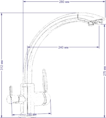 Смеситель для кухни Seaman Barcelone SSL-5381-Water Хром