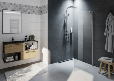 Душевая перегородка Riho Novik Z400 100 GZ4100000 профиль Хром стекло прозрачное