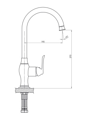 Смеситель для кухни GPD Tauro MTE150-O Черный