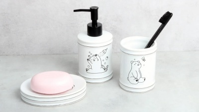 Дозатор жидкого мыла Fixsen Teddy FX-600-1 Белый Черный