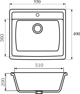 Кухонная мойка Mixline ML-GM15-308 525102 Черная