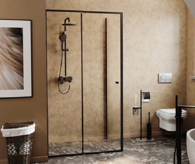 Душевой уголок WasserKRAFT Dill 120x100 61S10 профиль Черный стекло прозрачное