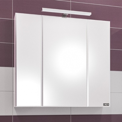 Зеркальный шкаф СанТа Стандарт 90 с подсветкой Белый