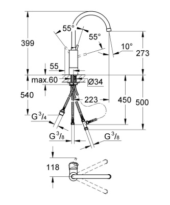 Смеситель для кухни Grohe Concetto 32666001 Хром