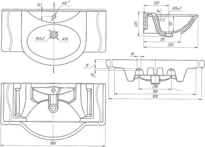 Тумба c раковиной Bellezza Мари 105 Белая