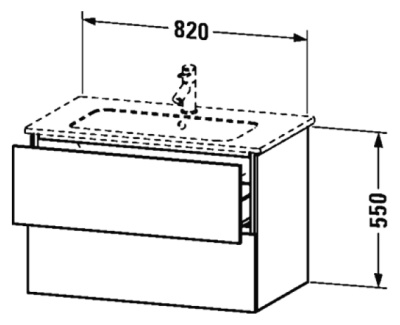 Тумба под раковину Duravit L-Cube 82 LC624102222 Белая глянцевая