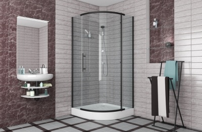 Душевой уголок Bravat Black Line 90x90 BS090.1110A профиль Черный стекло прозрачное