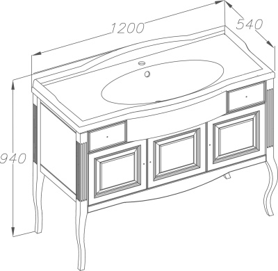 Тумба под раковину Opadiris Лаура 120 Z0000009324 Белая матовая с золотой патиной ручки Swarovski Золото