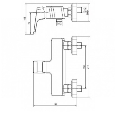 Смеситель для душа Aquanet Gotic AF440-30С Хром