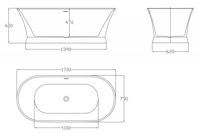 Акриловая ванна BelBagno BB402-1700-790 170х79 без гидромассажа