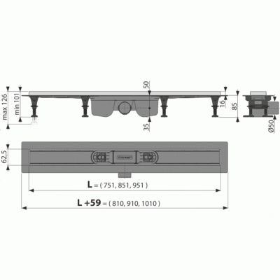 Душевой лоток Alcaplast APZ22-750 без решетки