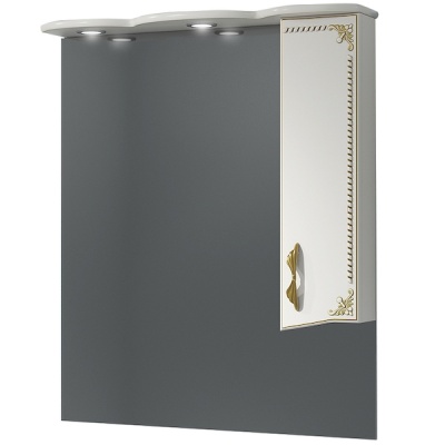 Зеркало со шкафом Какса-А Классик-Д 80 004076 с подсветкой Белое Золото