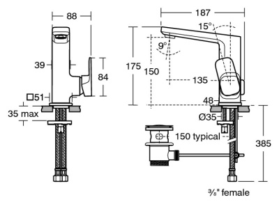 Смеситель для раковины Ideal Standard Tonic II A6332AA Хром