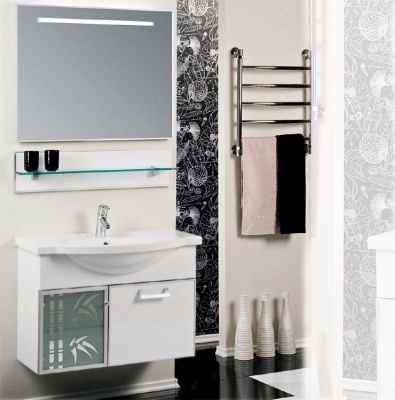 Тумба под раковину Акватон Сайгон 85 1A105701SA010 белая глянцевая/профиль алюмининий