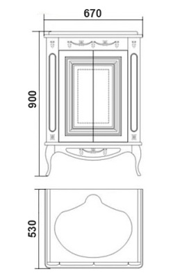 Тумба с раковиной Атолл Верона 65 dorato (золото)