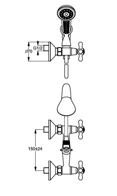 Смеситель для душа Vidima Retro BA131AA Хром Смеситель для душа Vidima Retro BA131AA Хром