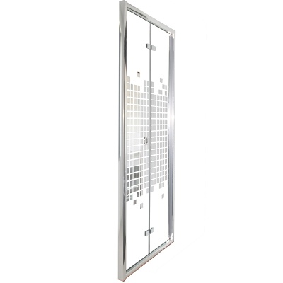 Душевая дверь Cerutti SPA Bella D81 80х195 профиль Хром стекло зеркальный рисунок