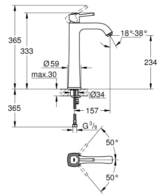 Смеситель для раковины Grohe Grandera 23313000 Хром