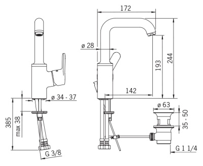 Смеситель для раковины Oras Aquita 2933F хром