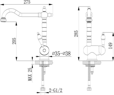 Смеситель для кухни Timo Morea 2406F Хром