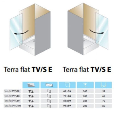 Душевая дверь в нишу Kolpa San Terra flat TV/S E 90 Хром