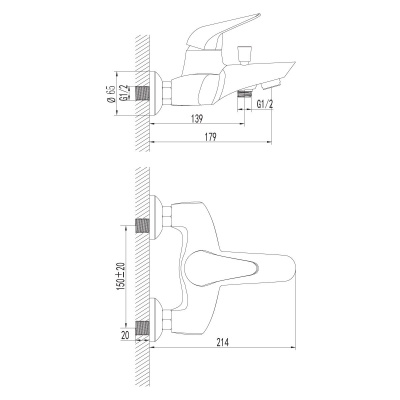 Смеситель для ванны Lemark Poseidon LM4232C Хром