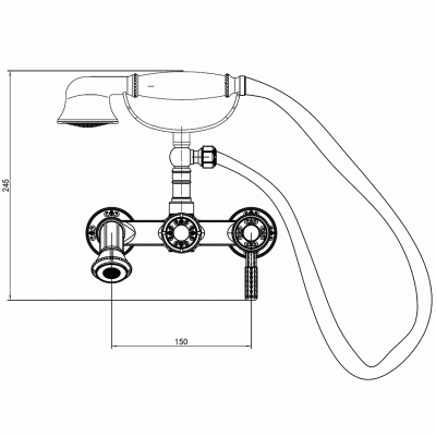 Смеситель для ванны Milacio Vitoria MC.300.BBR Черная бронза