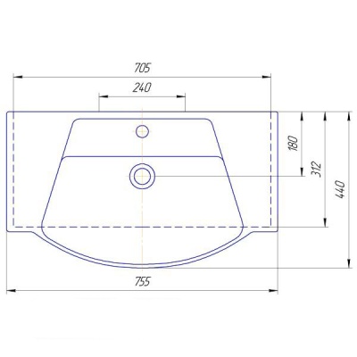 Тумба под раковину АСБ-мебель Терни 75 9725 Белая