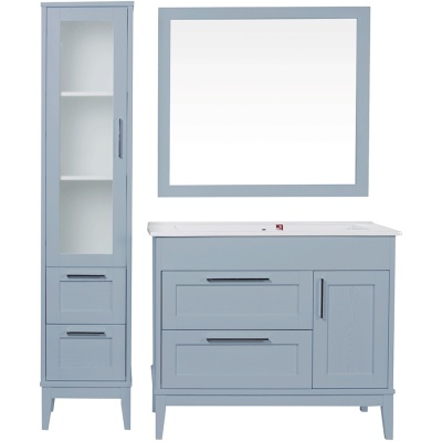 Комплект мебели для ванной ValenHouse Эйвори 105 AVК105С Серый ручки Хром