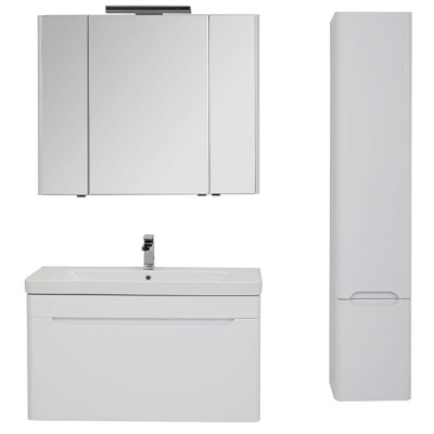 Тумба под раковину Aquanet София 105 199870 подвесная Белый глянец 199870