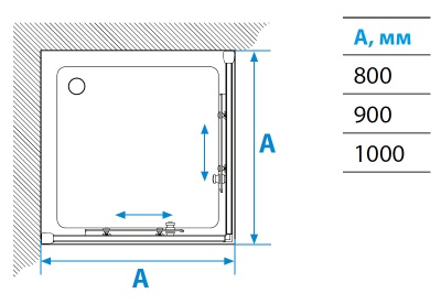 Душевой уголок Акватон Ritsa 90x90 профиль Полированный хром сатин стекло прозрачное