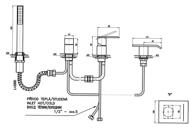 Смеситель на борт ванны Rav Slezak Loira LR573.5P хром